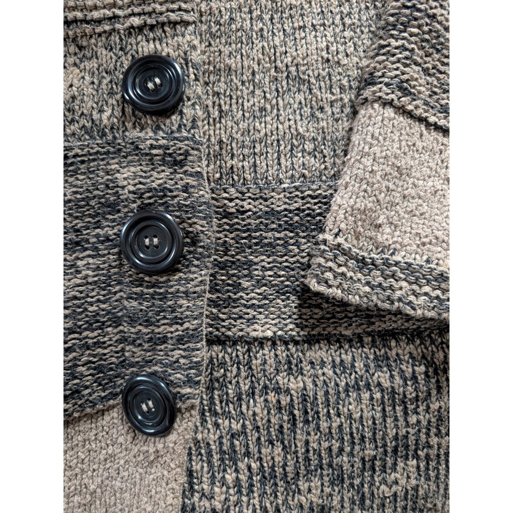 Willow Patchwork Knit Cardigan Sweater Beige Blac… - image 4